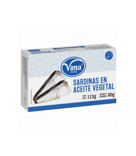 Compremarket | Sardinas en Aceite Vegetal Vima Foods 113g