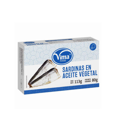 Compremarket | Sardinas en Aceite Vegetal Vima Foods 113g