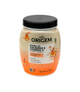Crema para el cabello Bomba de Colágeno y Vitamina C Origem (1 kg / 2.2 lb)